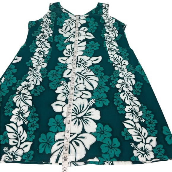 Vintage Jade Fashions Green White Made in Hawaii Tropical Floral Dress XXL READ - Picture 9 of 11
